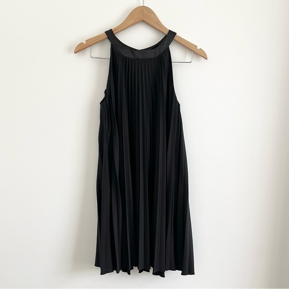 Vintage Y2K Pleated A-Line Mini High Neck Dress - Picture 5 of 9
